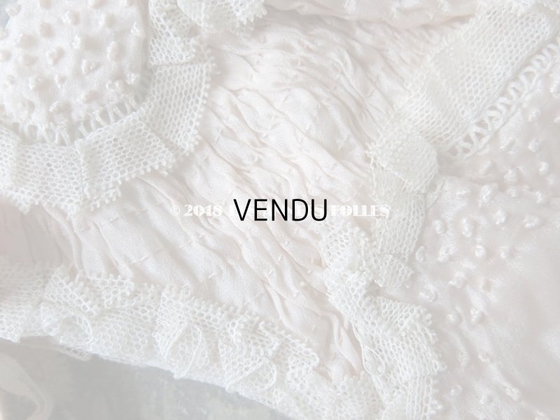 画像5: 1920年代 アンティーク　淡いピンクの少女用ボネ レース＆リボン付