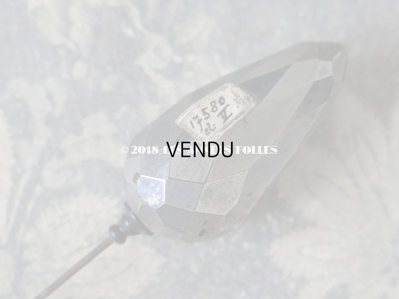 画像4: 1900年代 アンティーク 吹きガラス製のハットピン シルバー　エパングル 