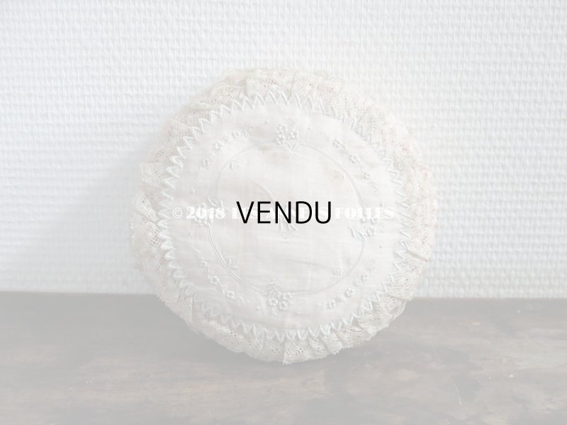 画像6: 1920年代 アンティーク モノグラム刺繍入り ピンクのクッション