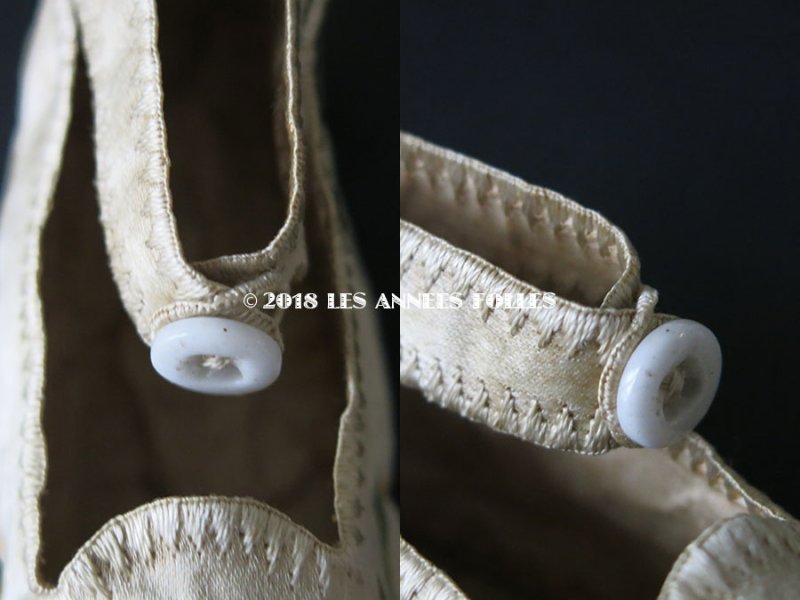 画像17: 18世紀 アンティーク シルク製 ベビー用シューズ  白百合の刺繍入り 