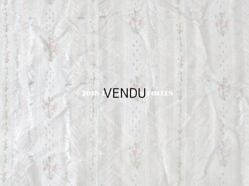 画像4: 18世紀 アンティーク シルク製 ファブリック 薄紫の花とピンクのリボン 37×70cm