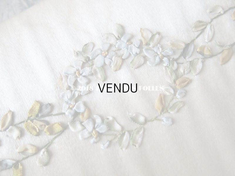 画像12: アンティーク リボン刺繍のフレーム 薔薇とリボン&勿忘草のガーランド