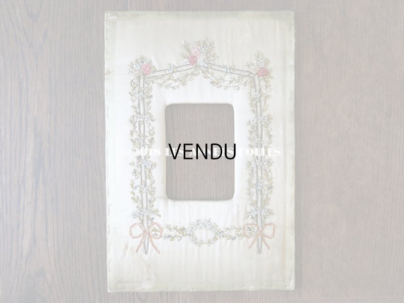 画像4: アンティーク リボン刺繍のフレーム 薔薇とリボン&勿忘草のガーランド