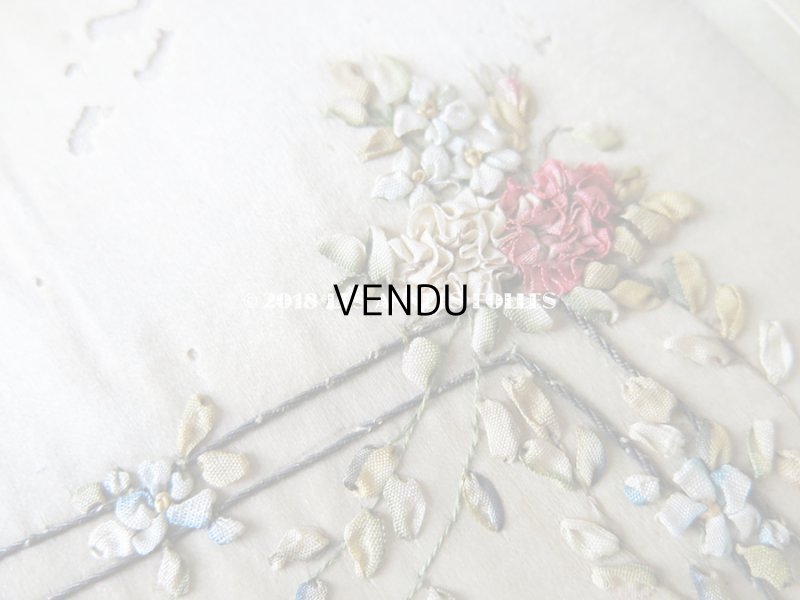 画像9: アンティーク リボン刺繍のフレーム 薔薇とリボン&勿忘草のガーランド