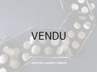 1920年代 アンティーク メタル刺繍のレース ドット柄 ゴールド