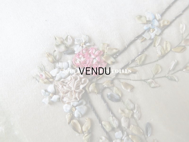 画像8: アンティーク リボン刺繍のフレーム 薔薇とリボン&勿忘草のガーランド