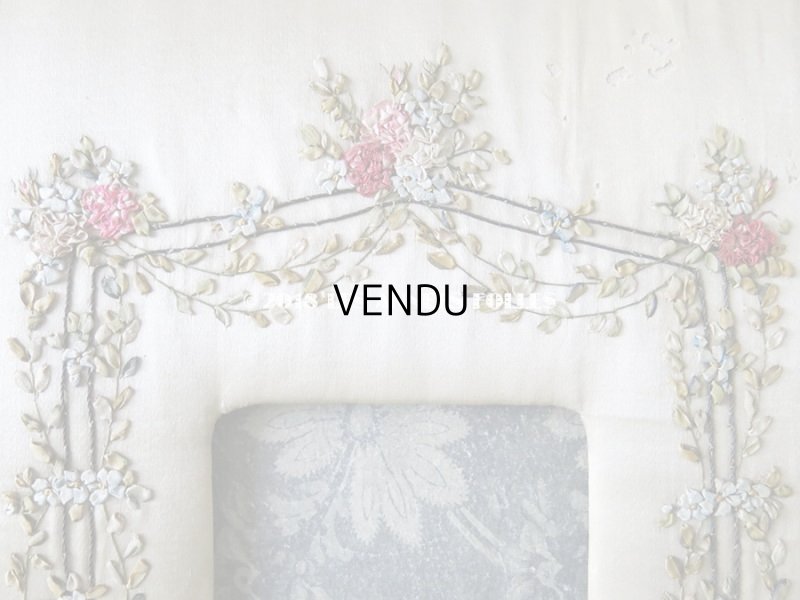 画像5: アンティーク リボン刺繍のフレーム 薔薇とリボン&勿忘草のガーランド