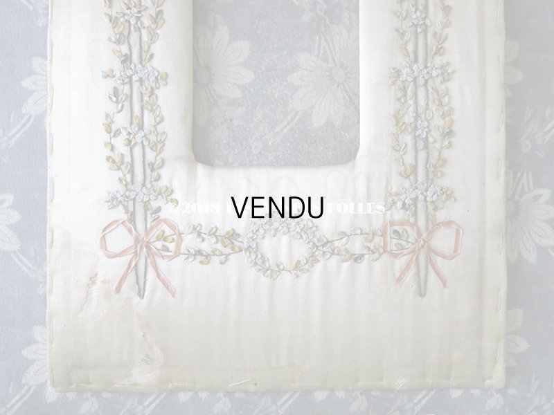 画像3: アンティーク リボン刺繍のフレーム 薔薇とリボン&勿忘草のガーランド