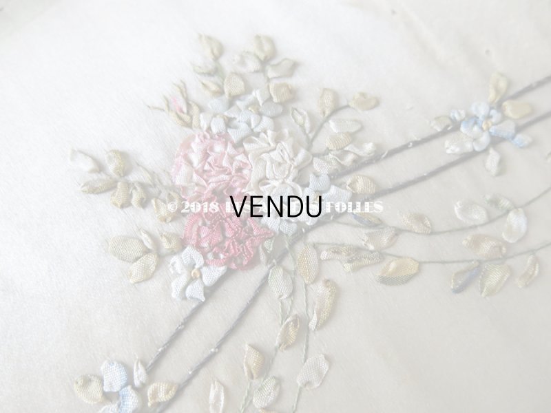 画像7: アンティーク リボン刺繍のフレーム 薔薇とリボン&勿忘草のガーランド