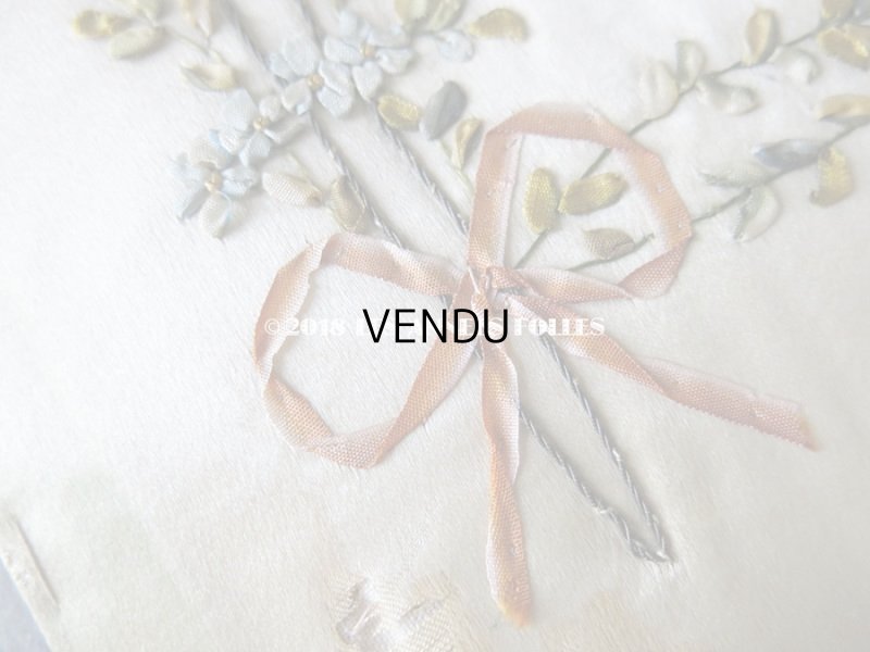 画像10: アンティーク リボン刺繍のフレーム 薔薇とリボン&勿忘草のガーランド