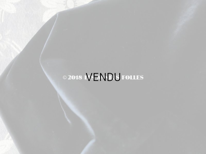 画像3: 19世紀末 アンティーク ファブリック シルク製 ベルベット 黒 72×50cm　