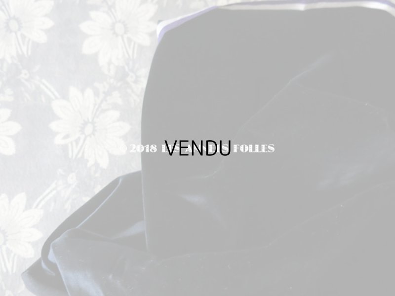 画像5: 19世紀末 アンティーク ファブリック シルク製 ベルベット 黒 72×50cm　