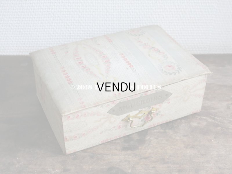 画像11: 1900年代 アンティーク カルトナージュチェスト  薔薇のガーランド