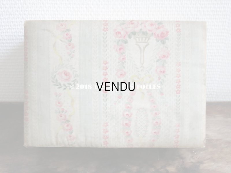 画像6: 1900年代 アンティーク カルトナージュチェスト  薔薇のガーランド