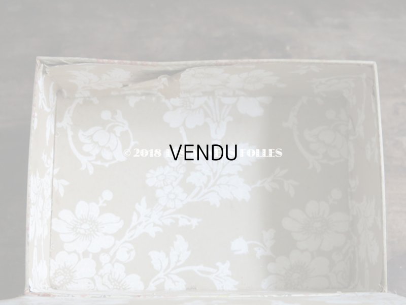 画像10: 1900年代 アンティーク カルトナージュチェスト  薔薇のガーランド