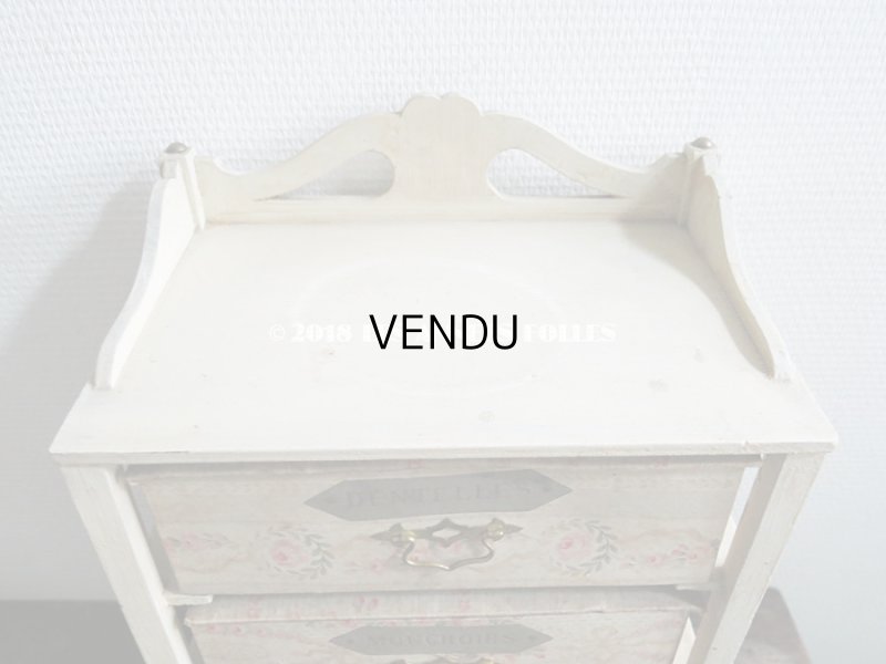 画像3: 1900年代 アンティーク カルトナージュチェスト  薔薇のガーランド