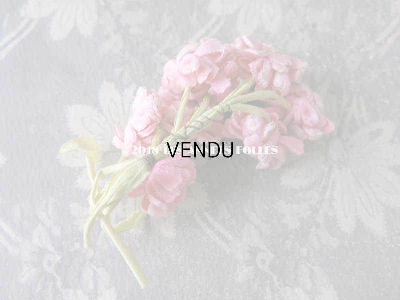 画像5: アンティーク ピンクのベルベットの花のコサージュ