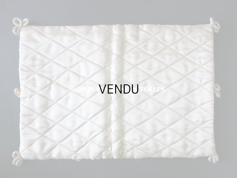 画像3: アンティーク シルク製 ハンキーケース 薔薇の花かご & ガーランド リボン刺繍  ハンカチ用ポシェット 