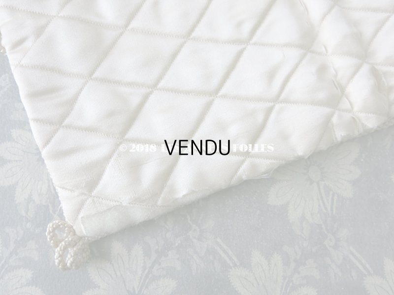 画像13: アンティーク シルク製 ハンキーケース 薔薇の花かご & ガーランド リボン刺繍  ハンカチ用ポシェット 