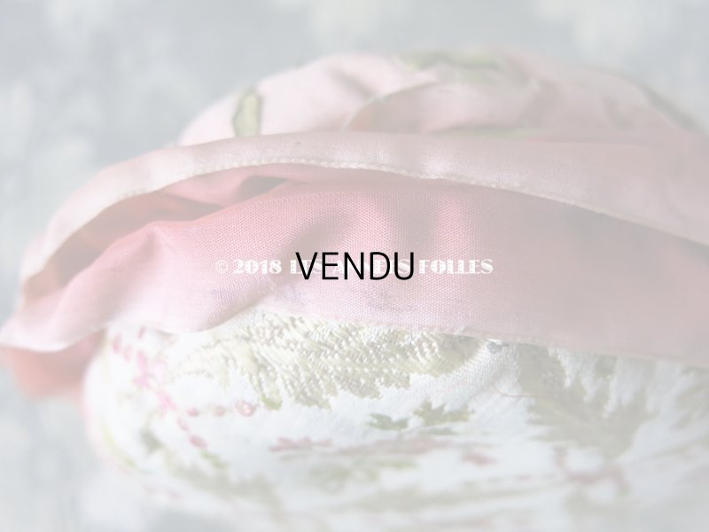 画像12: 【クリスマスセール2018対象外】 19世紀末 アンティーク ピンクッション 花かごのリボン刺繍