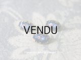 【クリスマスセール2018対象外】 アンティーク ドール用 極小 エナメルボタン 11×7mm 3ピースのセット 花のハンドペイント