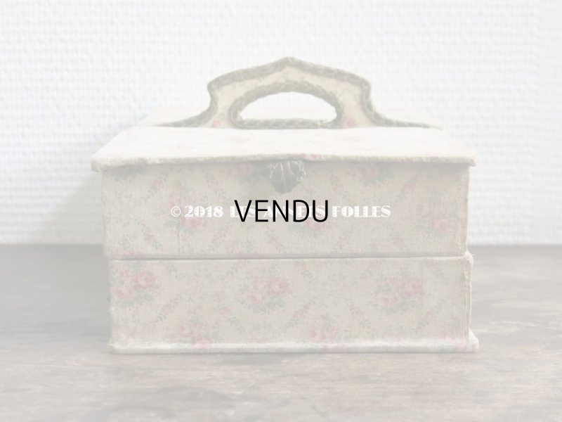 画像7: 【クリスマスセール2018対象外】 1900年代 アンティーク 薔薇模様の裁縫箱 カルトナージュボックス