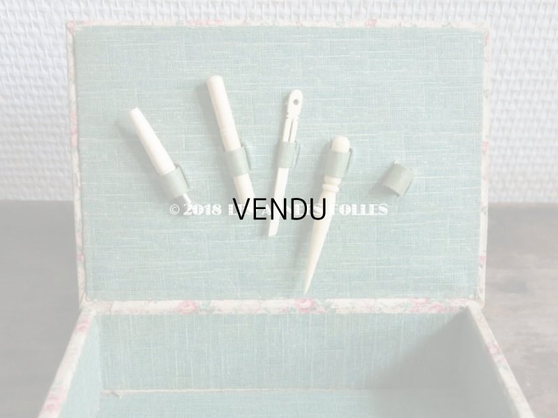 画像14: 【クリスマスセール2018対象外】 1900年代 アンティーク 薔薇模様の裁縫箱 カルトナージュボックス