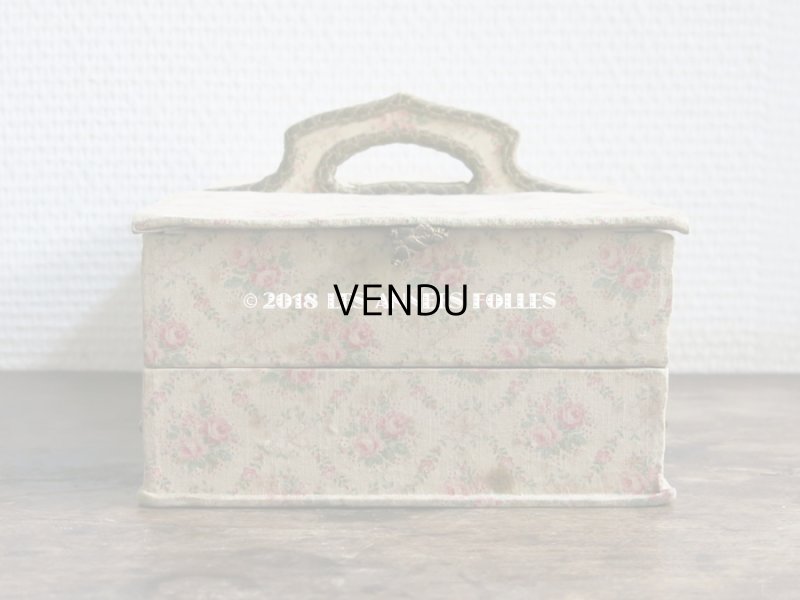 画像6: 【クリスマスセール2018対象外】 1900年代 アンティーク 薔薇模様の裁縫箱 カルトナージュボックス