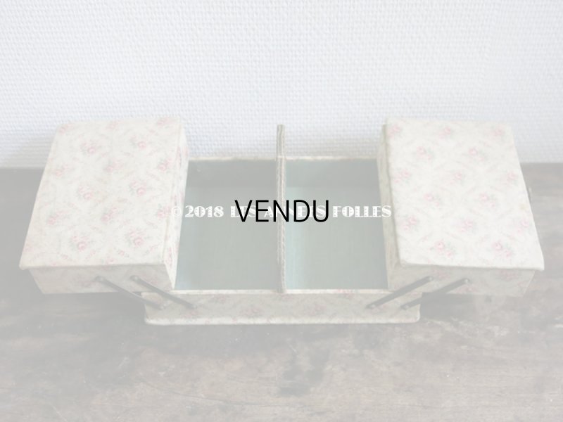 画像9: 【クリスマスセール2018対象外】 1900年代 アンティーク 薔薇模様の裁縫箱 カルトナージュボックス