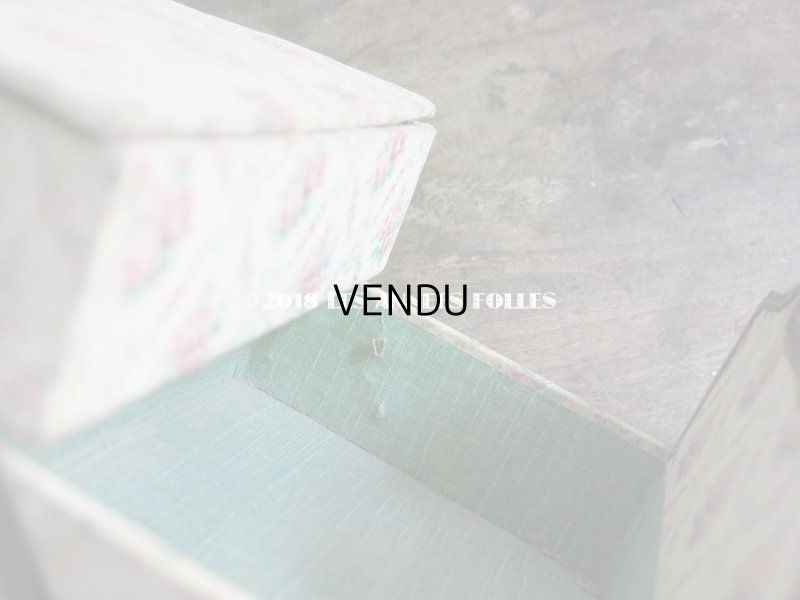 画像16: 【クリスマスセール2018対象外】 1900年代 アンティーク 薔薇模様の裁縫箱 カルトナージュボックス