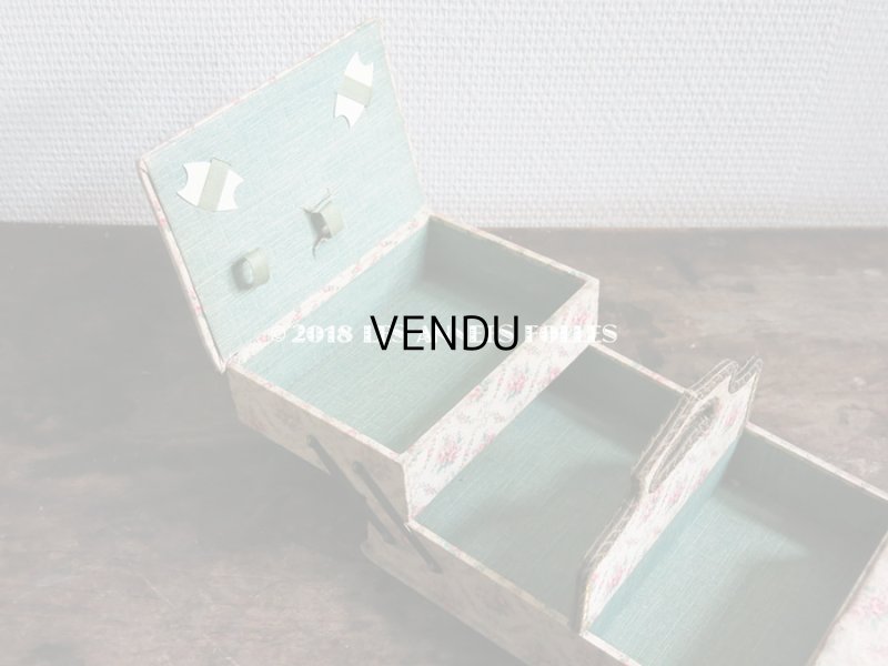 画像10: 【クリスマスセール2018対象外】 1900年代 アンティーク 薔薇模様の裁縫箱 カルトナージュボックス