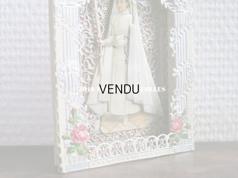 画像4: アンティーク  初聖体の立体カニヴェ コミュ二オンの少女