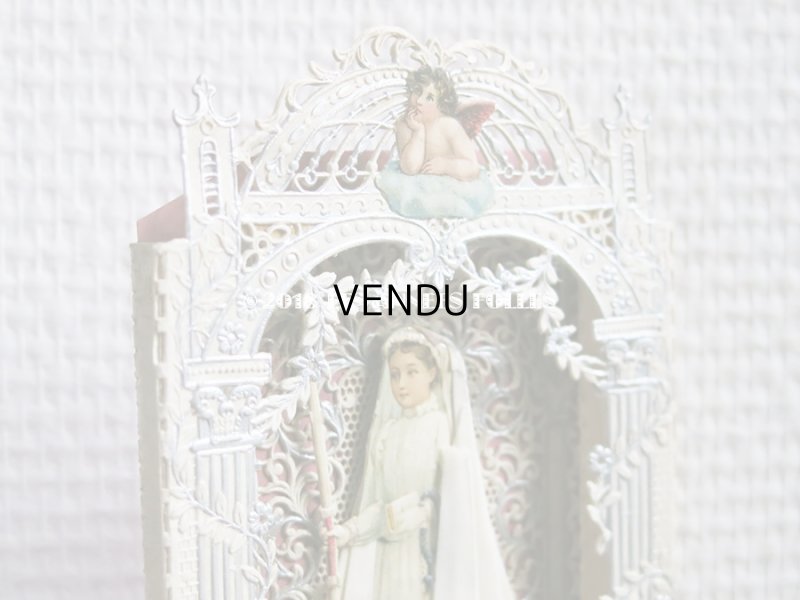 画像3: アンティーク  初聖体の立体カニヴェ コミュ二オンの少女