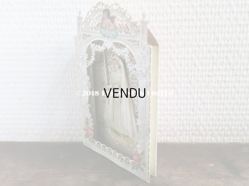 画像5: アンティーク  初聖体の立体カニヴェ コミュ二オンの少女