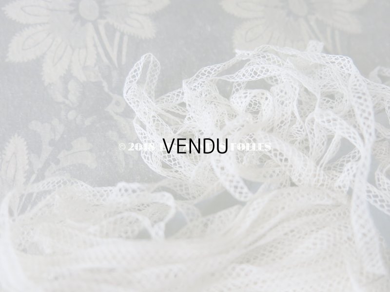 画像3: 未使用 アンティーク ドール用  極細 チュールレース オフホワイト 100m 4mm幅