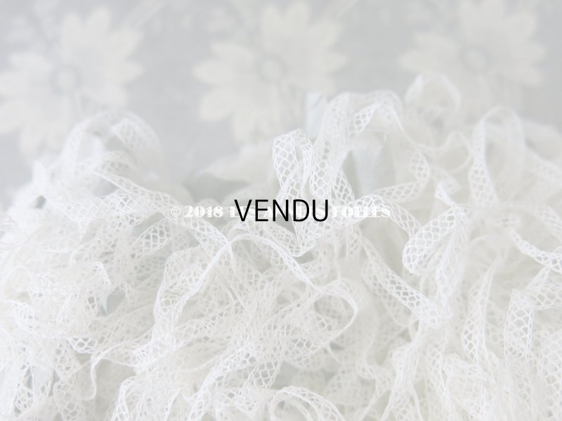 画像9: 未使用 アンティーク ドール用  極細 チュールレース オフホワイト 100m 4mm幅