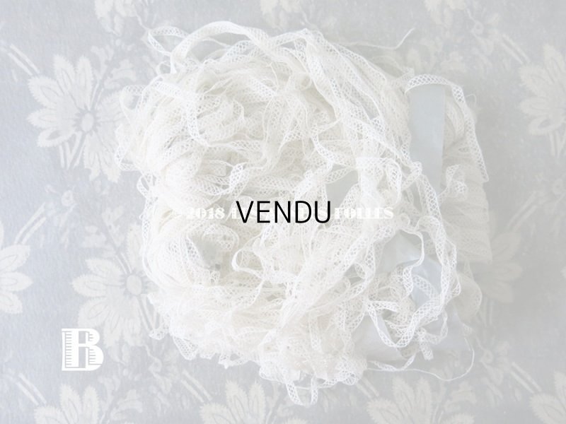 画像5: 未使用 アンティーク ドール用  極細 チュールレース オフホワイト 100m 4mm幅