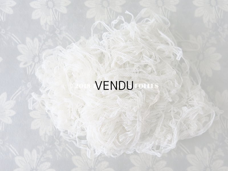 画像11: 未使用 アンティーク ドール用  極細 チュールレース オフホワイト 100m 4mm幅