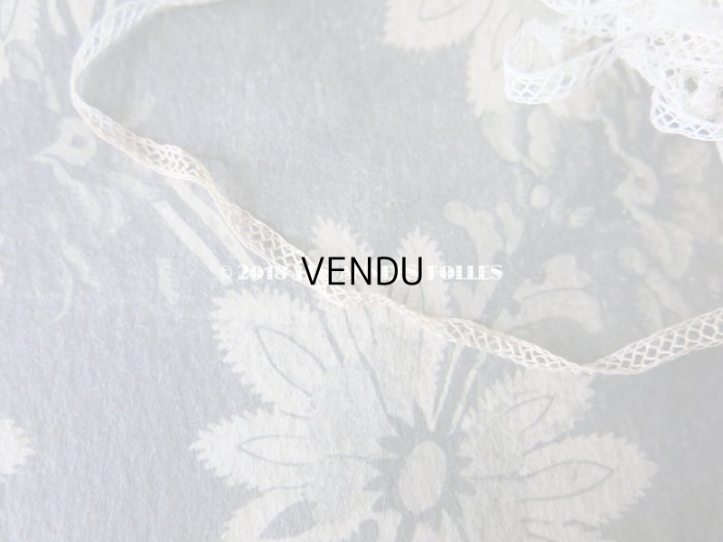 画像12: 未使用 アンティーク ドール用  極細 チュールレース オフホワイト 100m 4mm幅