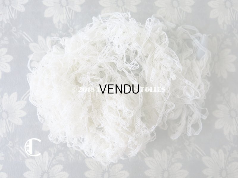 画像7: 未使用 アンティーク ドール用  極細 チュールレース オフホワイト 100m 4mm幅