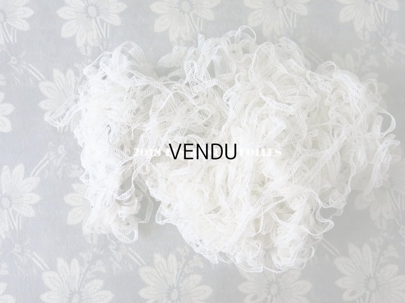 画像8: 未使用 アンティーク ドール用  極細 チュールレース オフホワイト 100m 4mm幅