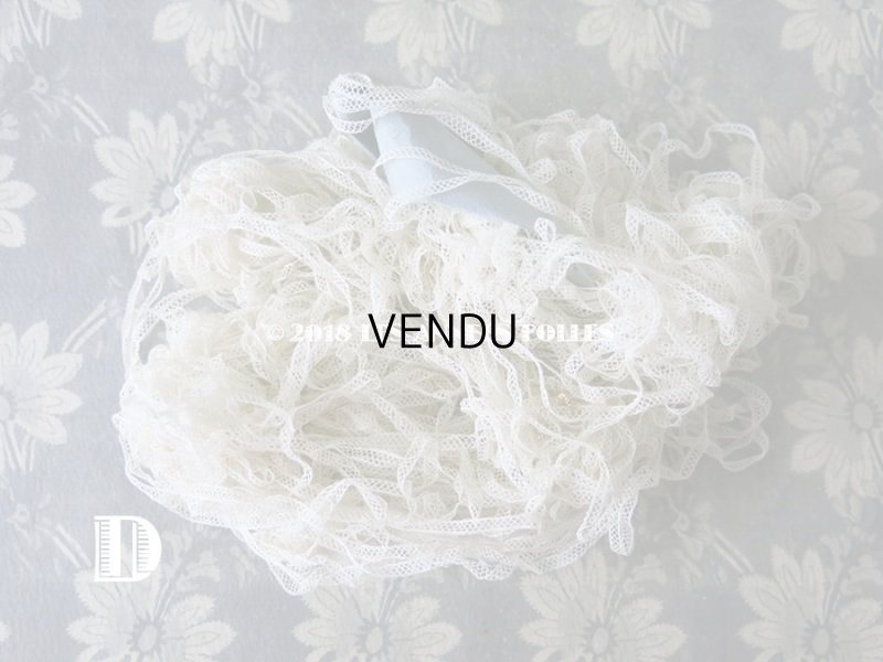 画像10: 未使用 アンティーク ドール用  極細 チュールレース オフホワイト 100m 4mm幅