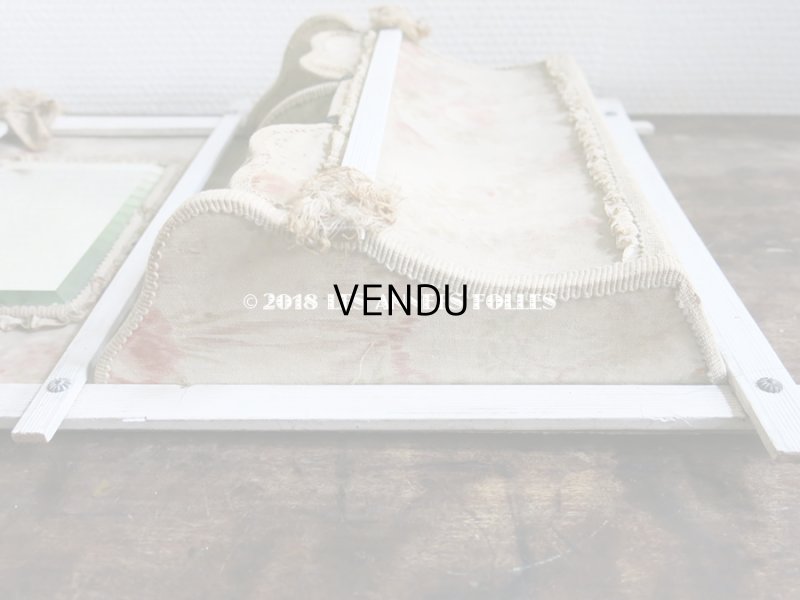 画像11: 1900年代 アンティーク　カルトナージュのラック ミラー付 フリル＆薔薇模様