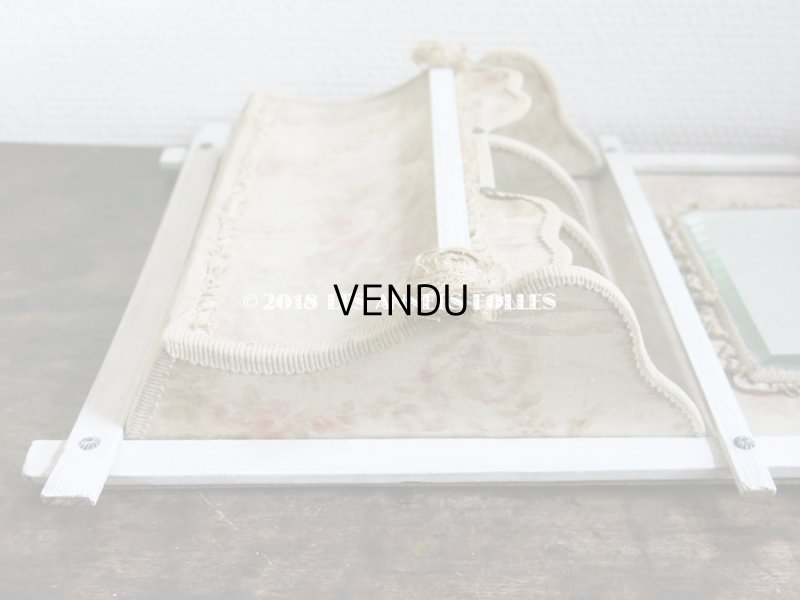 画像13: 1900年代 アンティーク　カルトナージュのラック ミラー付 フリル＆薔薇模様