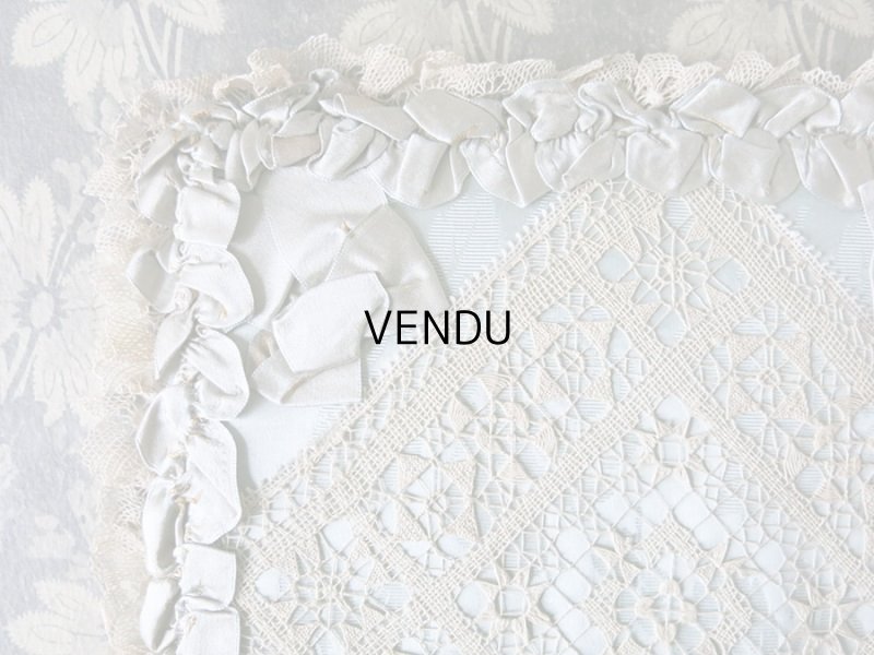 画像6: 19世紀末 アンティーク シルク製 ハンキーケース グレイッシュブルー ハンカチ用ポシェット 