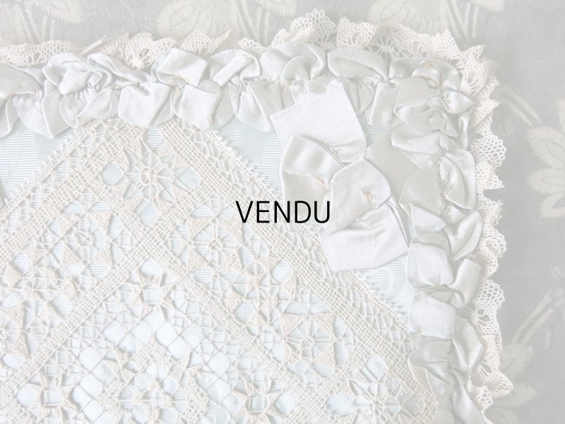 画像7: 19世紀末 アンティーク シルク製 ハンキーケース グレイッシュブルー ハンカチ用ポシェット 