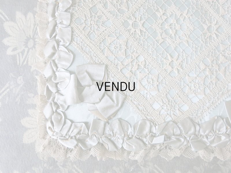 画像8: 19世紀末 アンティーク シルク製 ハンキーケース グレイッシュブルー ハンカチ用ポシェット 