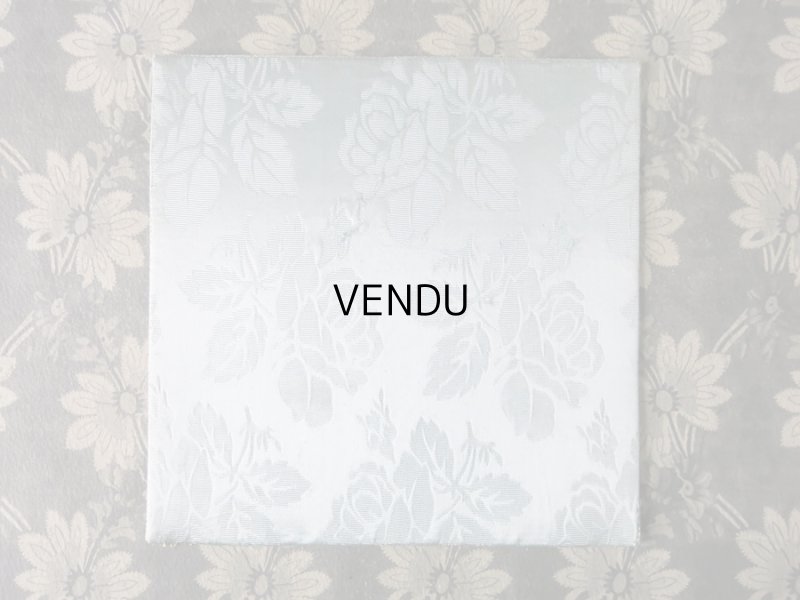 画像4: 19世紀末 アンティーク シルク製 ハンキーケース グレイッシュブルー ハンカチ用ポシェット 