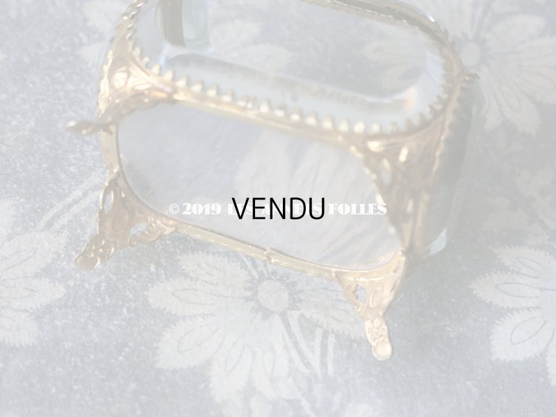 画像5: アンティーク 小さなジュエリーボックス 淡いグレイッシュブルーのシルク製クッション