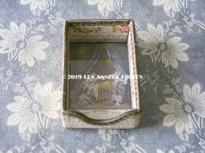 画像2: 1900年代 アンティーク プリンセスの目覚め 小さな小物入れ 花のジャガード織